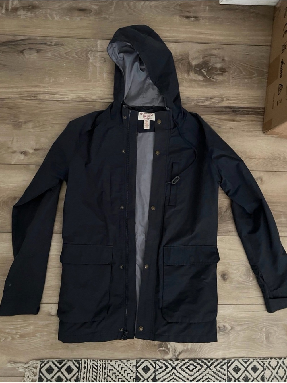 Original Penguin Navy Hooded Raincoat, Like New